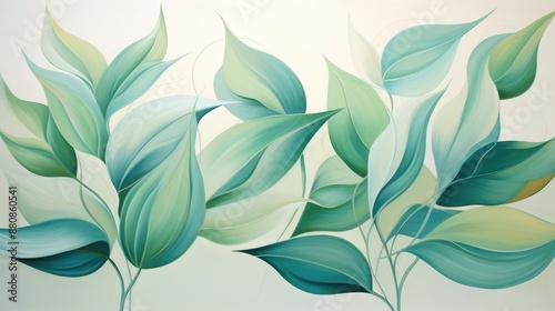 Abstract leaves dancing in gentle breeze
