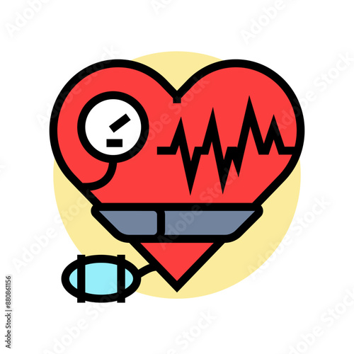 hypertension obesity overweight color icon vector. hypertension obesity overweight sign. isolated symbol illustration