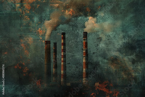 coal burned power plant chimneys; argb color spacesee other similar images photo