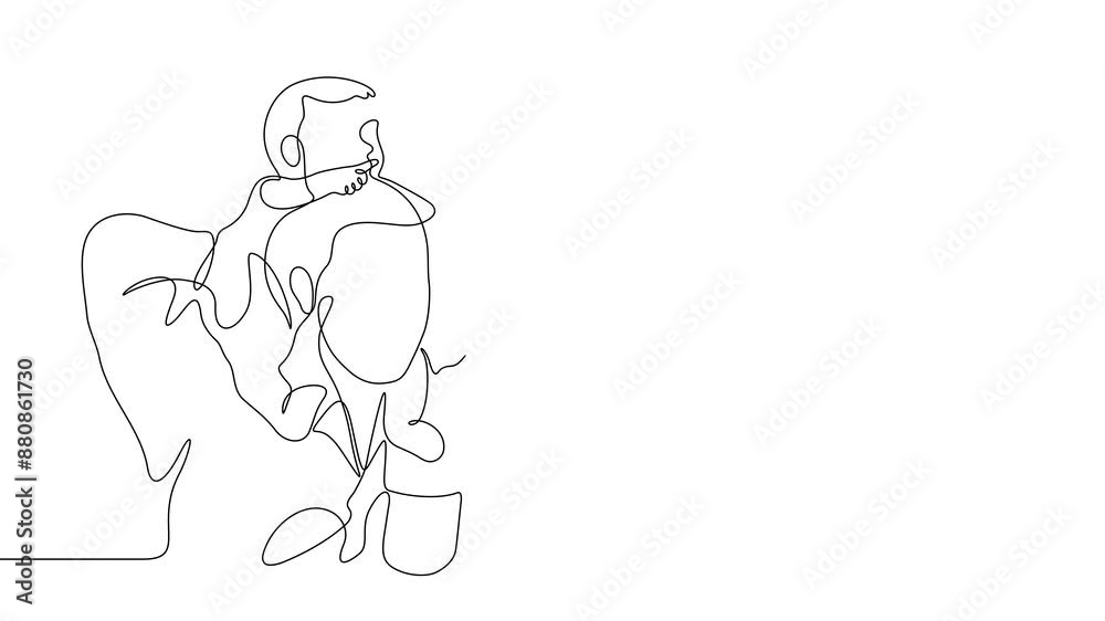 animated father carrying baby on shoulders one line continuous drawing animated father carrying baby on shoulders one line continuous drawing