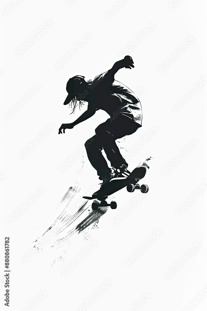A black and white sketch of a person riding a bicycle A black and white sketch of a person riding a bicycle