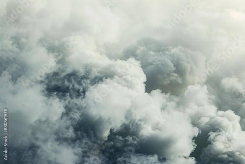 detail of white smoke polluted sky