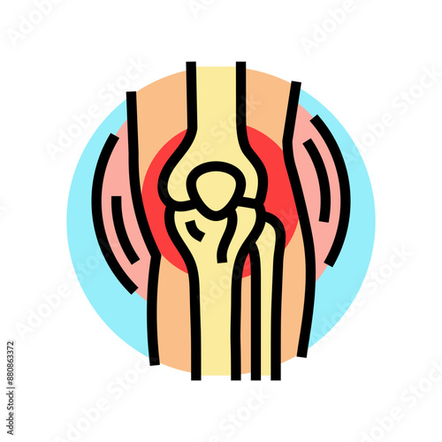 joint pain obesity overweight color icon vector. joint pain obesity overweight sign. isolated symbol illustration