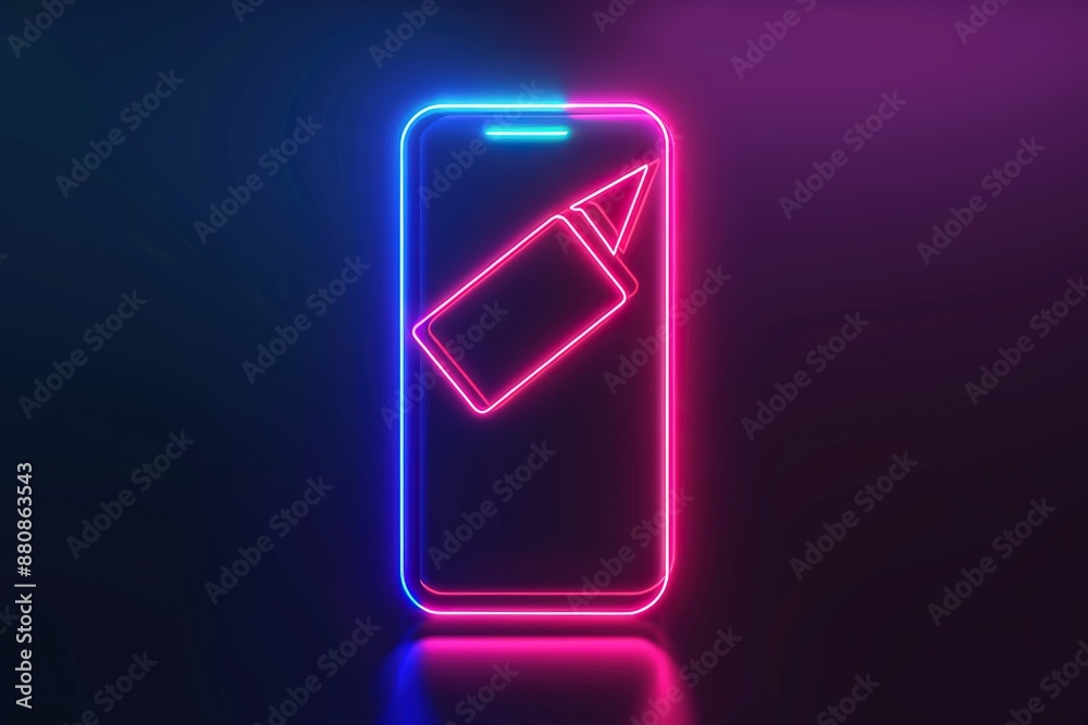 message in smart phone icon. Elements of Media in neon style icons. Simple icon for websites, web design, mobile app, info graphics on bright gradient background message in smart phone icon. Elements of Media in neon style icons. Simple icon for websites, web design, mobile app, info graphics on bright gradient background