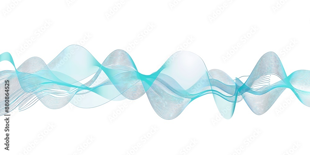 A simple vector graphic of sound waves, representing the audio channel on your phone or computer.The wave shape is clearly visible and has smooth curves to represent different sounds.