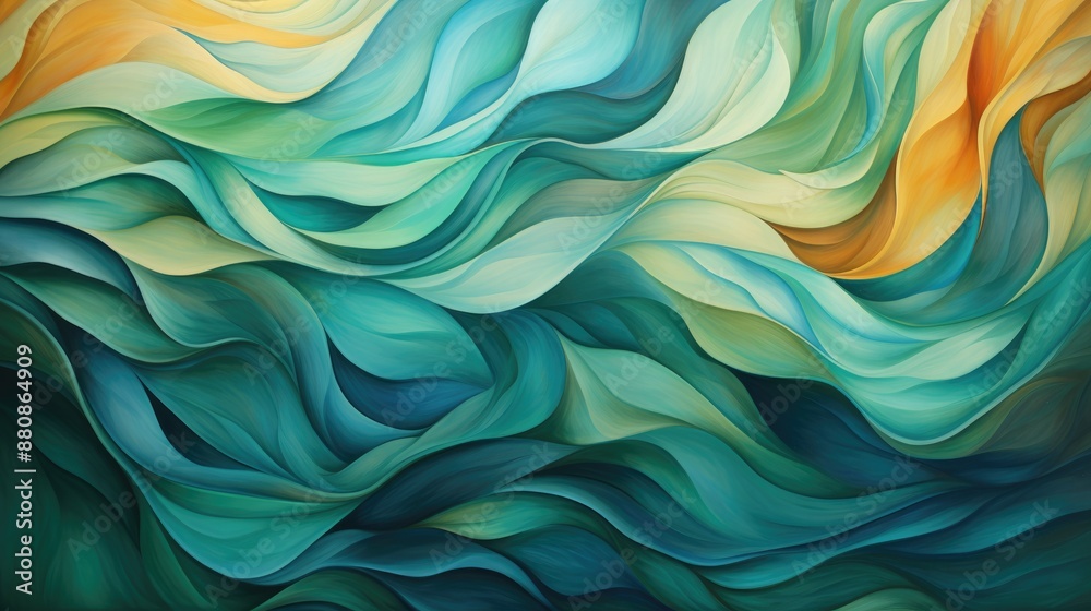 Abstract leaves dancing in gentle breeze Abstract leaves dancing in gentle breeze