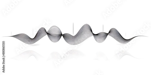 A simple vector graphic of sound waves, representing the audio channel on your phone or computer.The wave shape is clearly visible and has smooth curves to represent different sounds.