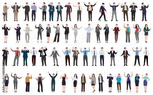 Business people Concept illustrations. Mega set. 
Male and female business character on isolated white background. 