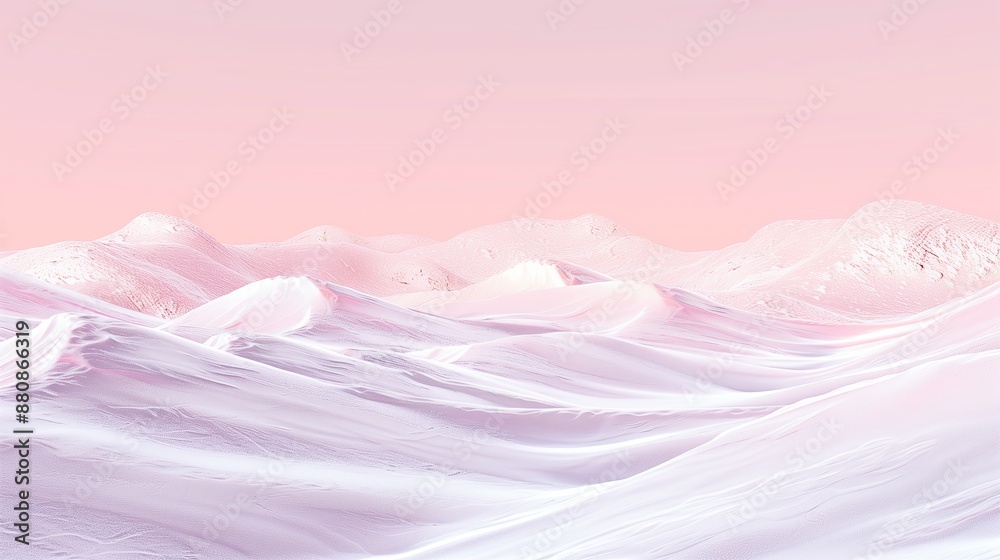 Rose gold sand dunes in the desert.