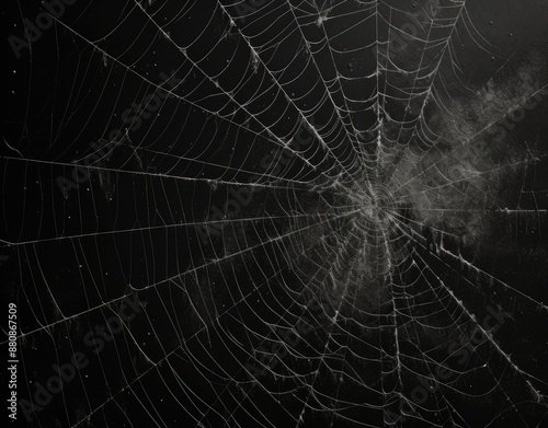 Spiderweb Pattern on Black Background. photo