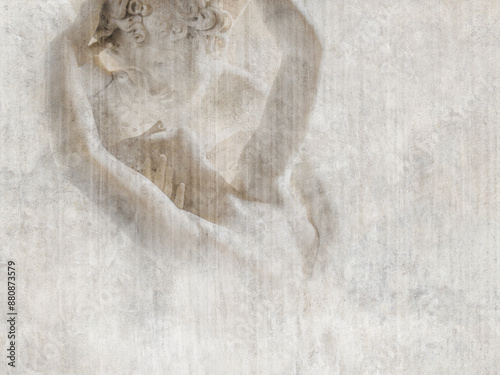 Wallpaper Mural Kiss - ancient sculpture on the wall. Illustration for wallpaper, mural, poster, interior decoration. Torontodigital.ca