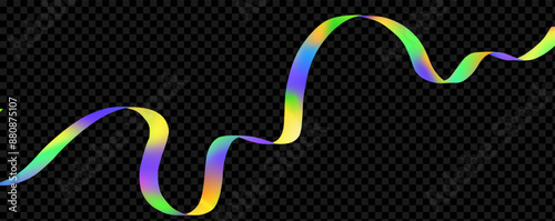 Abstract  holographic wave.Flow iridescent fluid.Dynamic spectrum ribbon.