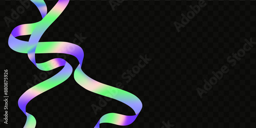 Abstract  holographic wave.Flow iridescent fluid.Dynamic spectrum ribbon.