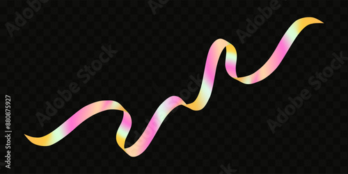 Abstract  holographic wave.Flow iridescent fluid.Dynamic spectrum ribbon.