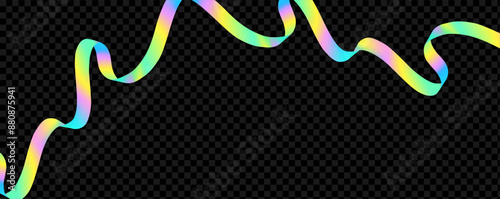 Abstract  holographic wave.Flow iridescent fluid.Dynamic spectrum ribbon.