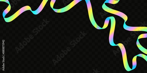 Abstract  holographic wave.Flow iridescent fluid.Dynamic spectrum ribbon.