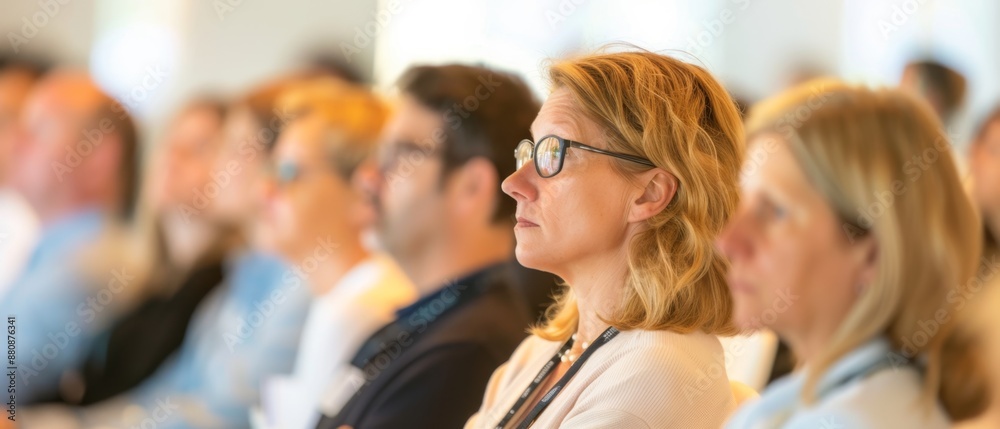 Obraz premium Dedicated Professionals at a Seminar, Encouraging Lifelong Learning and Career Advancement