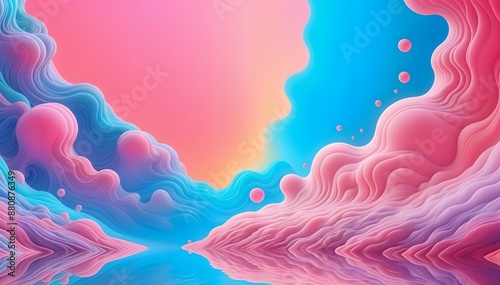 Abstract background with pink and blue clouds vibrant hues and dreamlike landscapes
