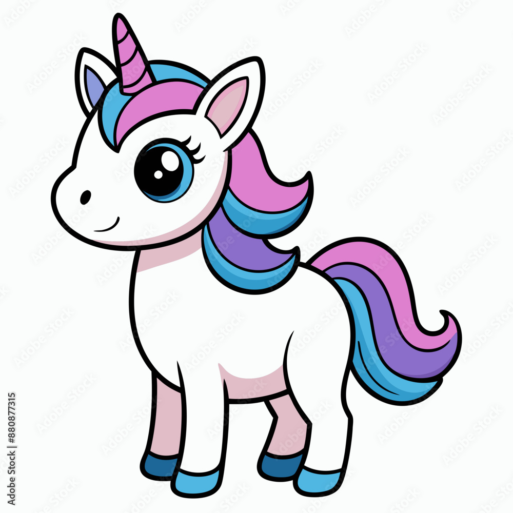 Fototapeta premium Unicorn vector illustration, Unicorn vector art, Unicorn silhouette, head of a Unicorn vector icon