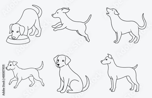 Ultimate Dog Line Art Set, High-Quality Vector Illustrations for All Your Design Needs