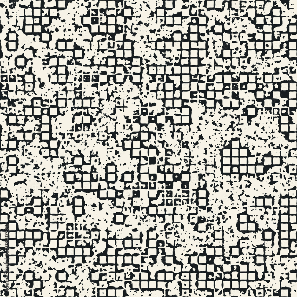 Monochrome Grunge Distressed Check Pattern Monochrome Grunge Distressed Check Pattern