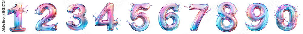 Set of Colorful Numbers one to nine, Isolated on Transparent Background with Clipping Path Cut-out Set of Colorful Numbers one to nine, Isolated on Transparent Background with Clipping Path Cut-out