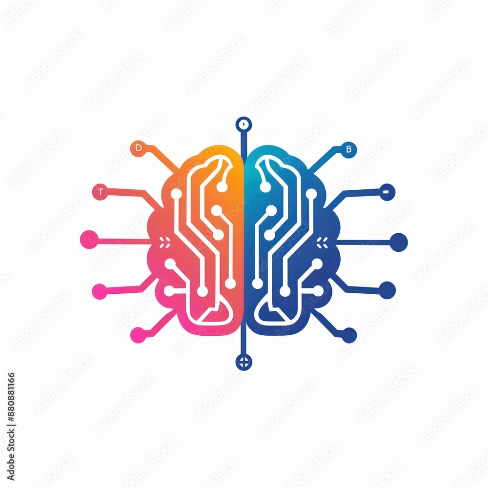 Abstract Illustration of a Circuit Board Brain Abstract Illustration of a Circuit Board Brain