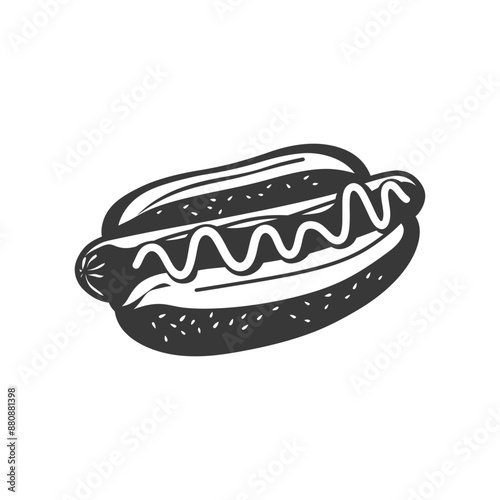 hotdog minimalist logo or symbol black color only