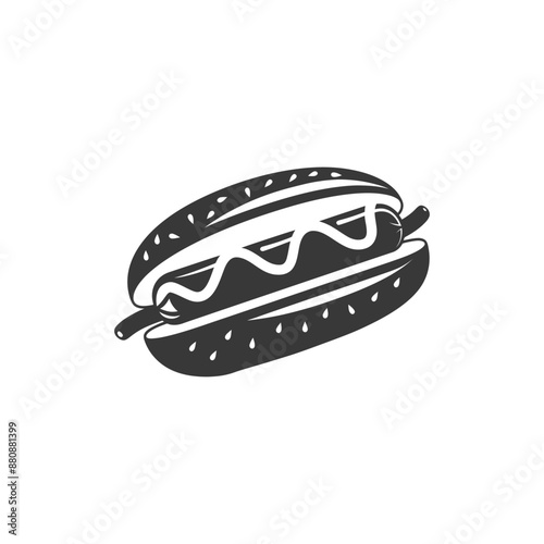 hotdog minimalist logo or symbol black color only