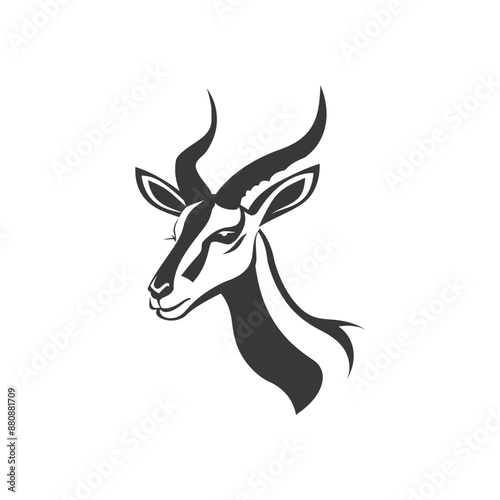 impala animal minimalist logo or symbol black color only