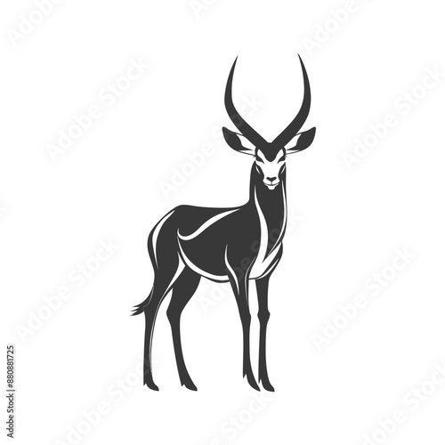 impala animal minimalist logo or symbol black color only