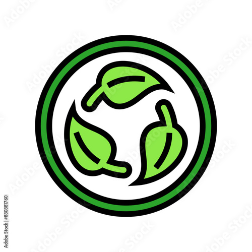 biodegradable product label warning color icon vector. biodegradable product label warning sign. isolated symbol illustration