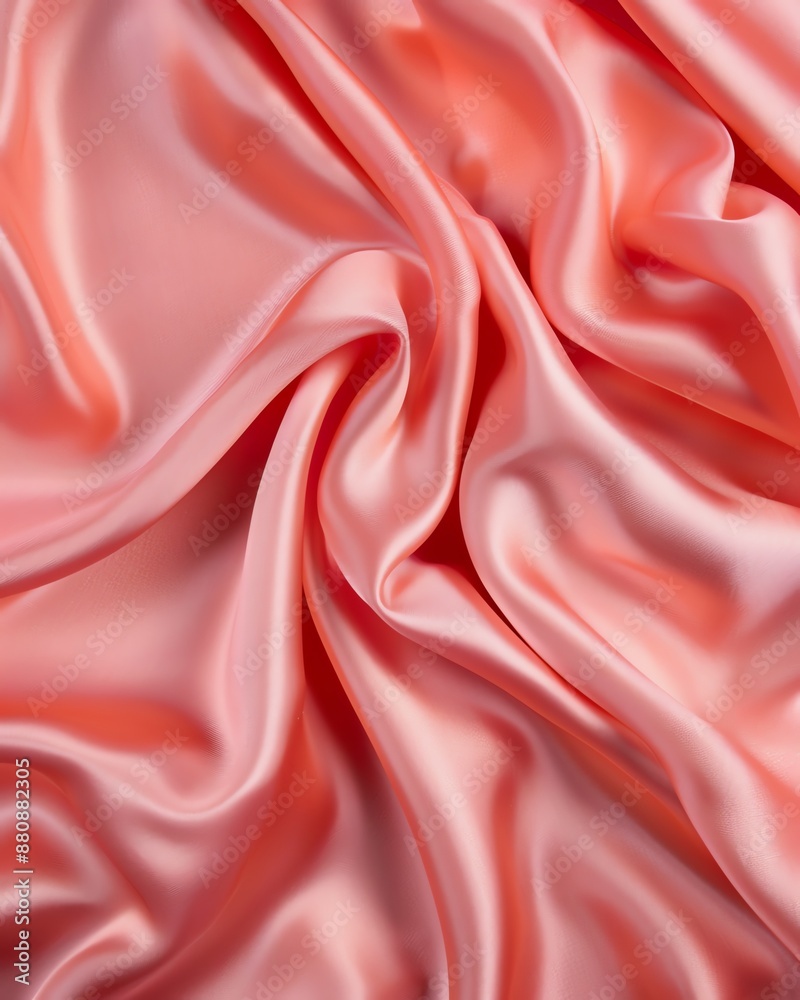 Obraz premium Closeup of soft, pink satin fabric with smooth, flowing drapes.