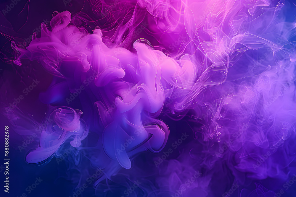 Fototapeta premium Beautiful luxury creative 3D modern abstract neon background consisting of purple pink blue smoke in futuristic style, copy space.