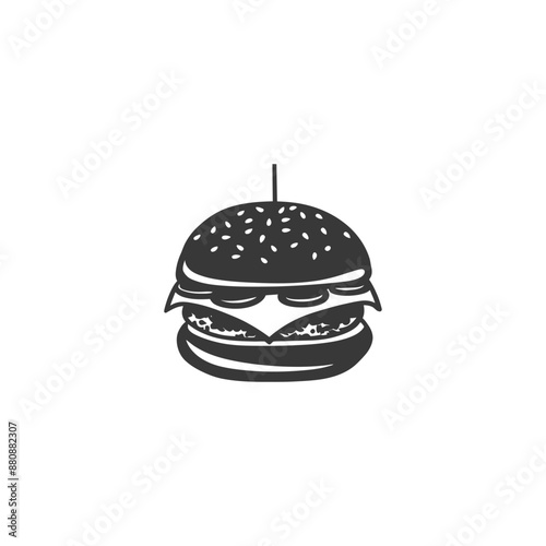 junk food minimalist logo or symbol black color only