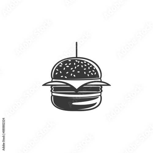 junk food minimalist logo or symbol black color only