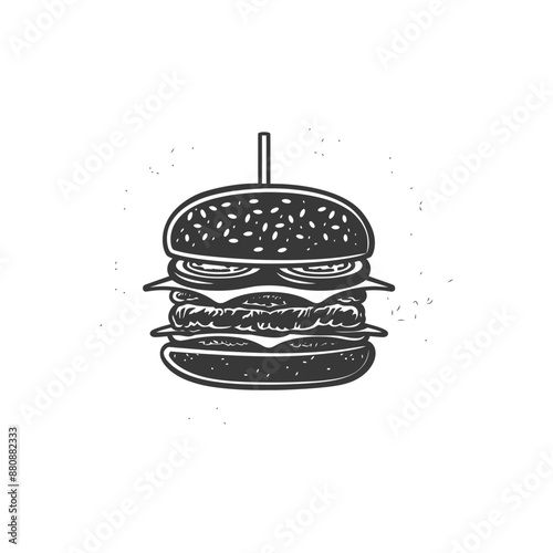 junk food minimalist logo or symbol black color only