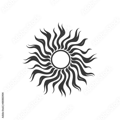 logo of sun minimalist logo or symbol black color only