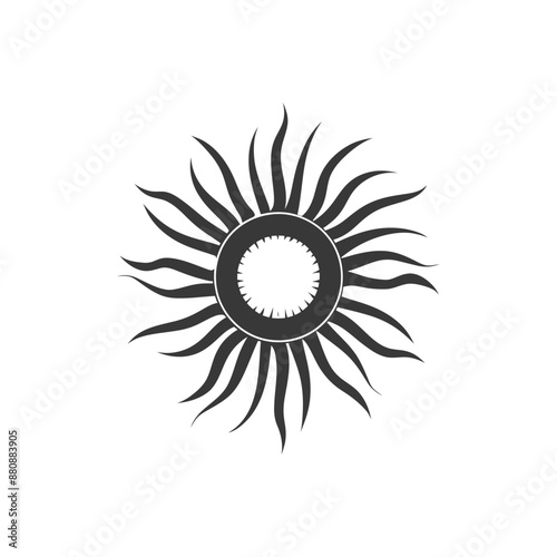 logo of sun minimalist logo or symbol black color only