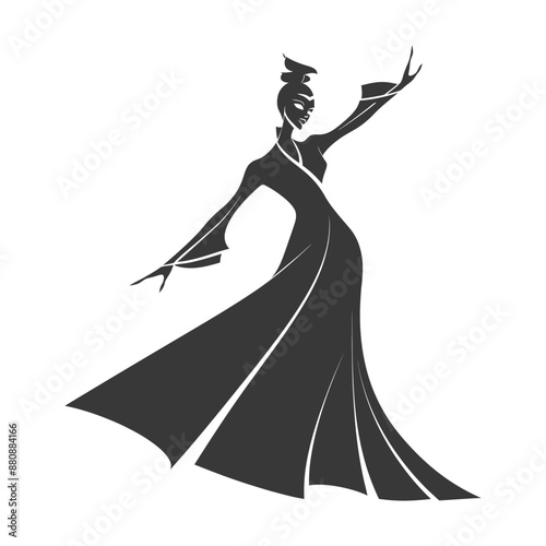 magician woman minimalist logo or symbol black color only