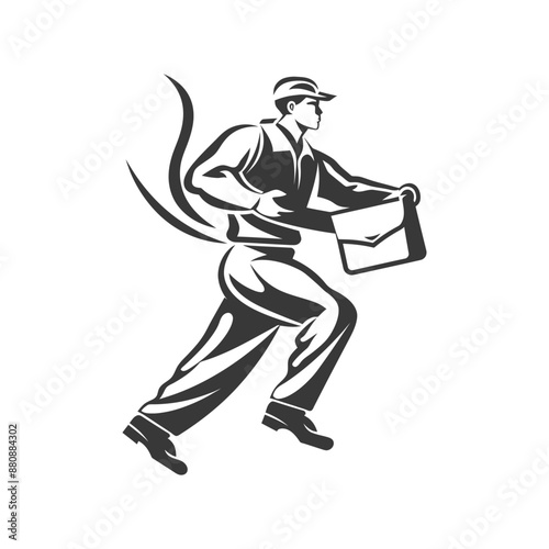 mailman minimalist logo or symbol black color only