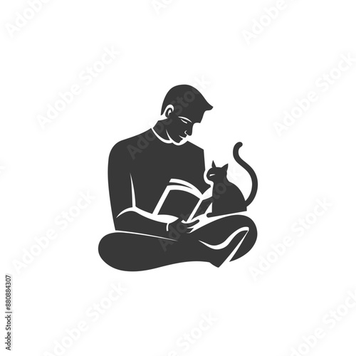 man activities minimalist logo or symbol black color only