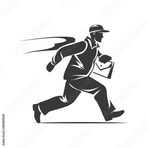 mailman minimalist logo or symbol black color only