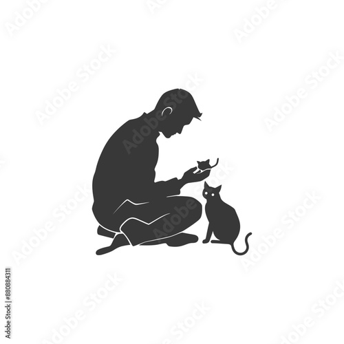 man activities minimalist logo or symbol black color only