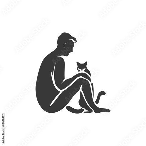 man activities minimalist logo or symbol black color only