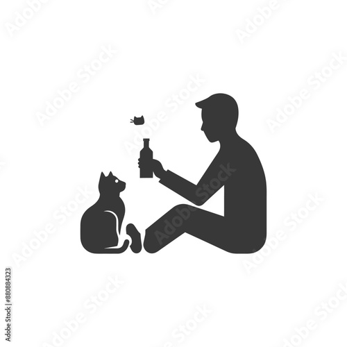man activities minimalist logo or symbol black color only