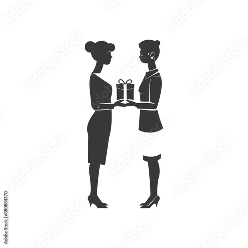 man and women couple minimalist logo or symbol black color only