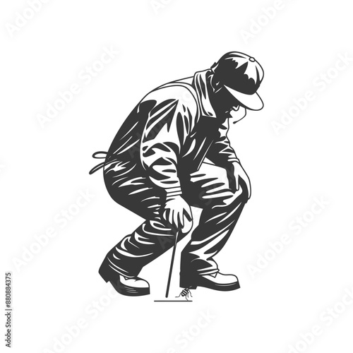 man beekeeper minimalist logo or symbol black color only