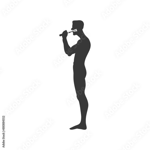 man brushing teeth minimalist logo or symbol black color only