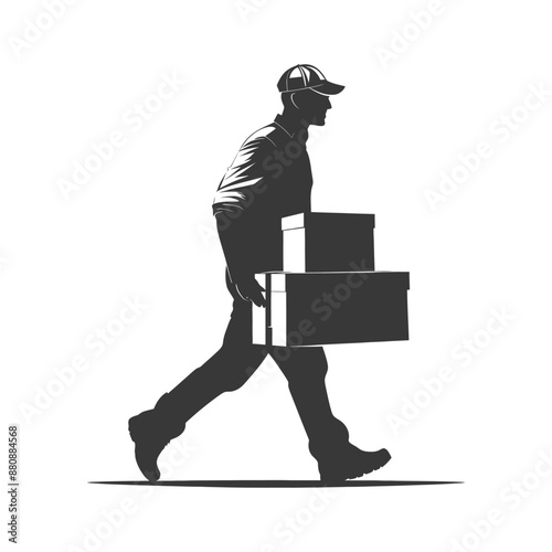 man carry goods minimalist logo or symbol black color only